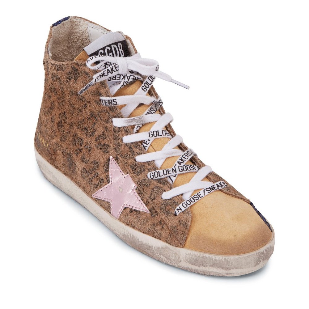 NIB Golden Goose Francy Leopard Suede Sneaker, 39